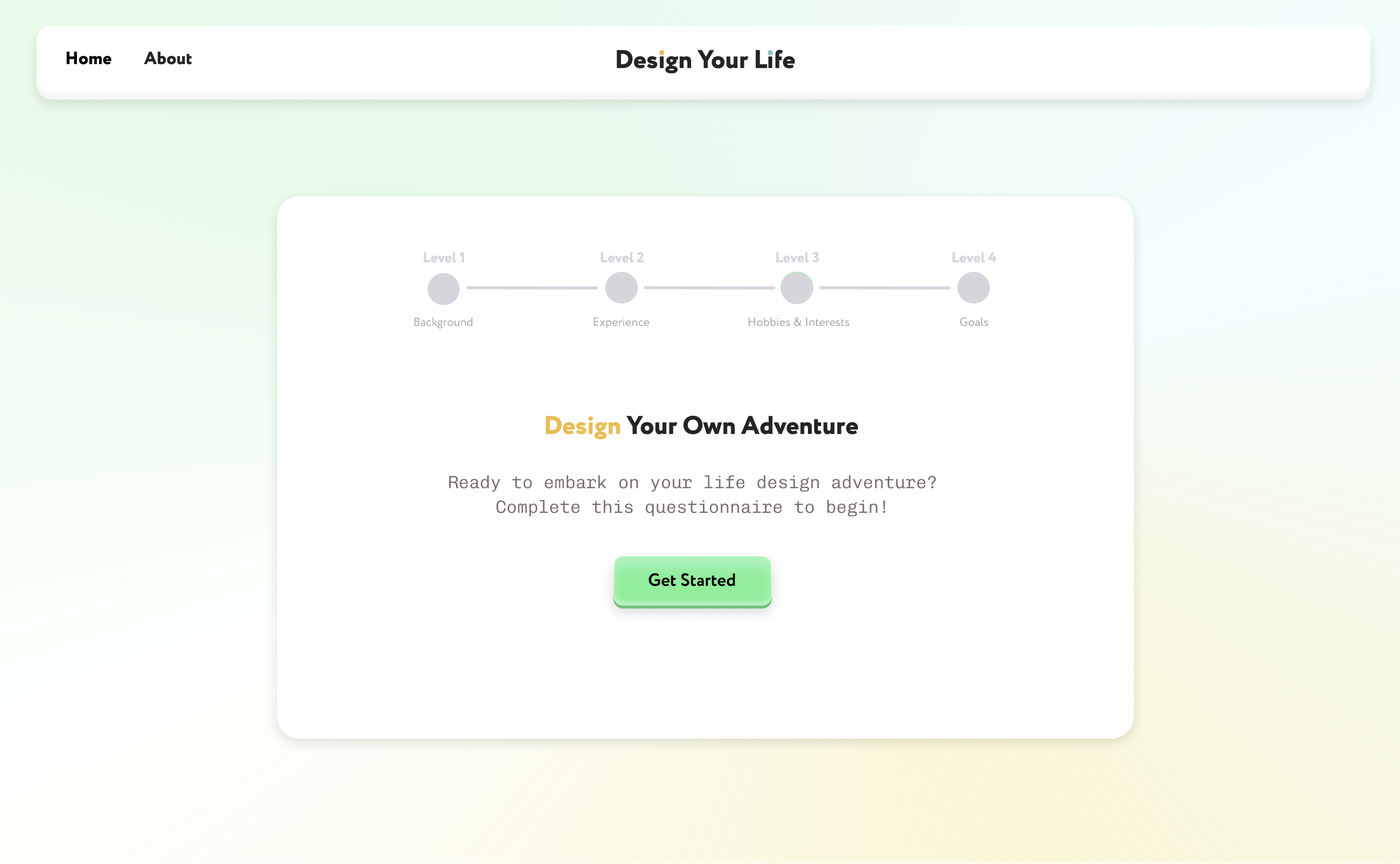 Reflective onboarding questionnaire