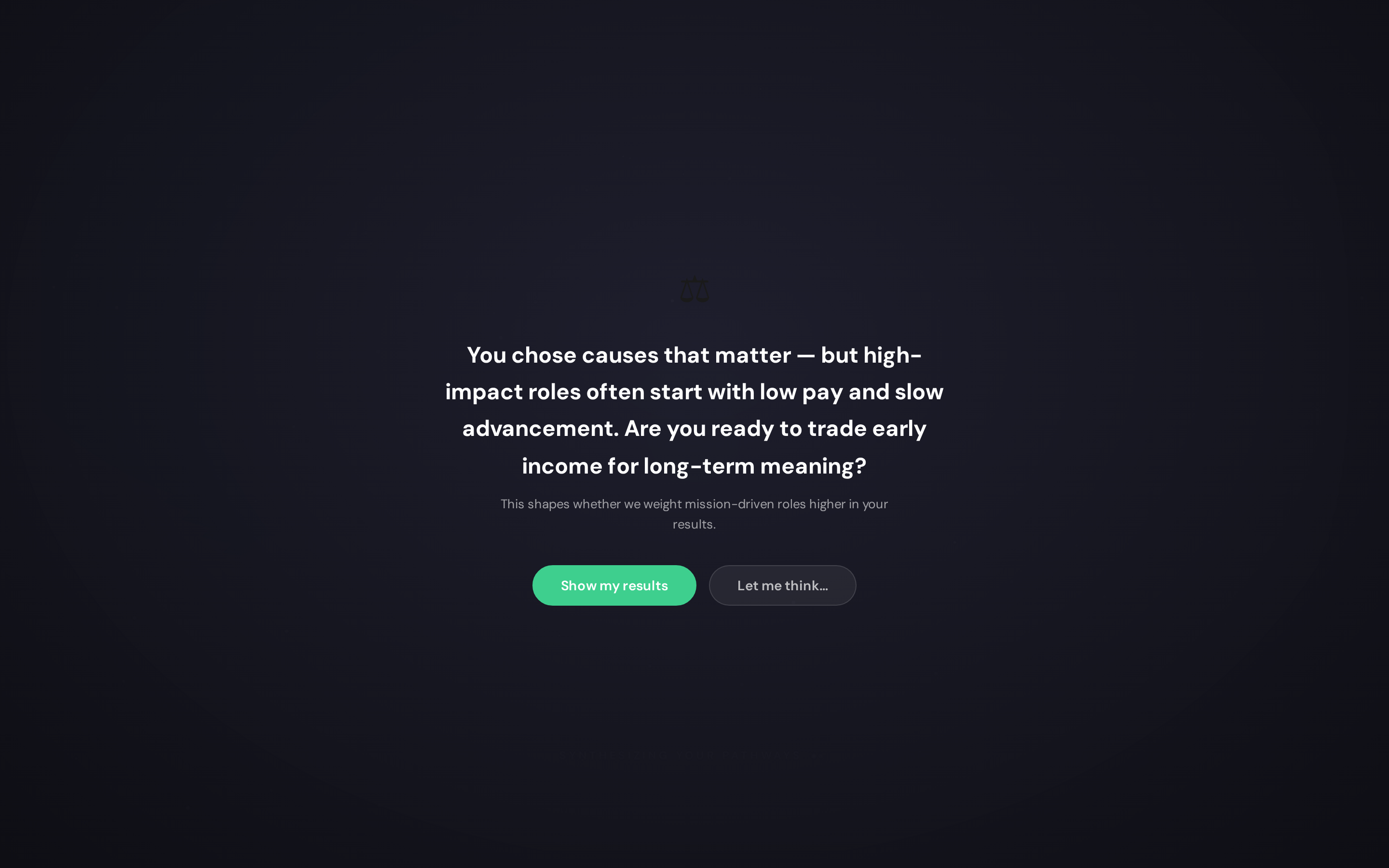 Compression question — Are you ready to trade early income for long-term meaning?