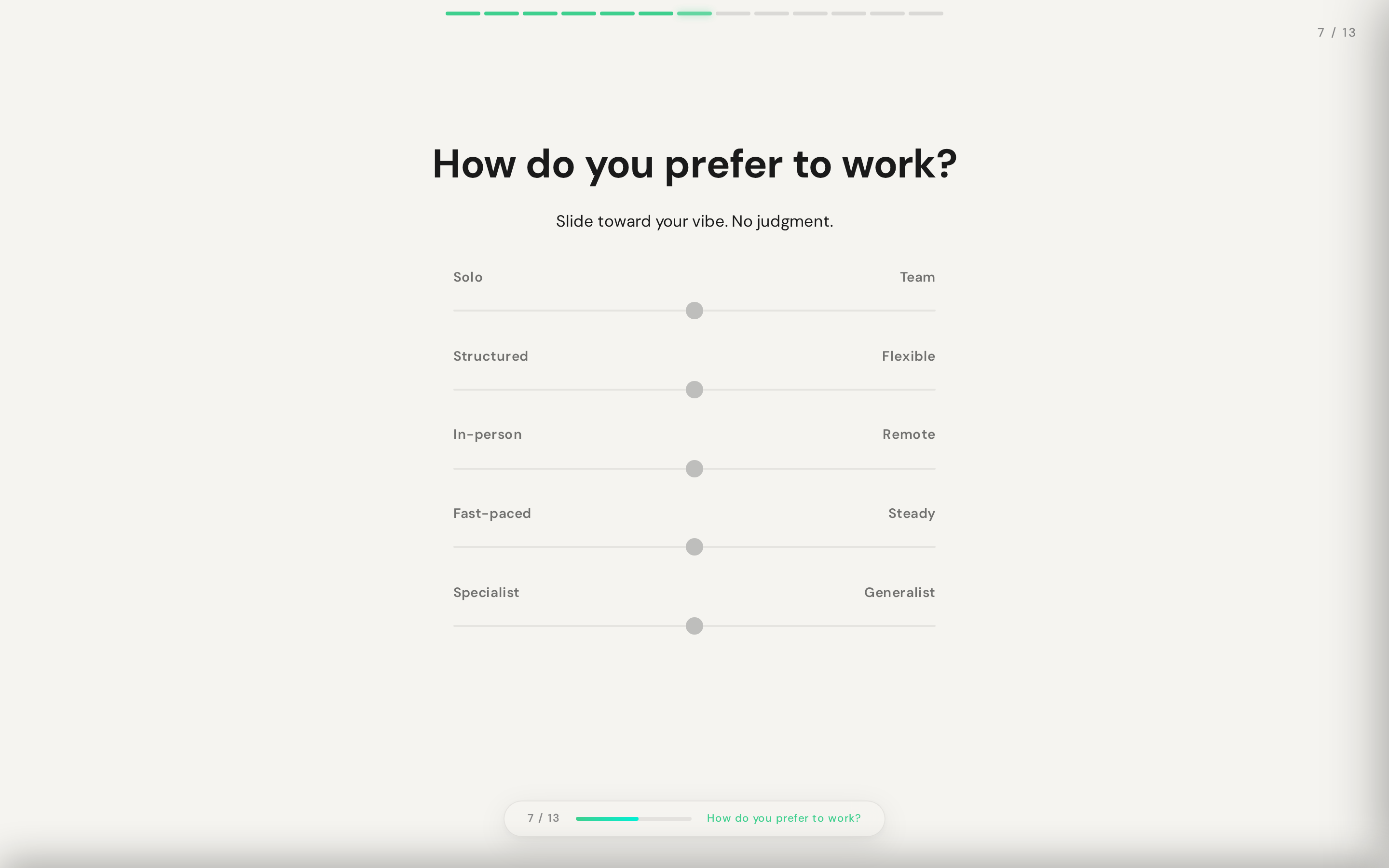 Slider question — How do you prefer to work?